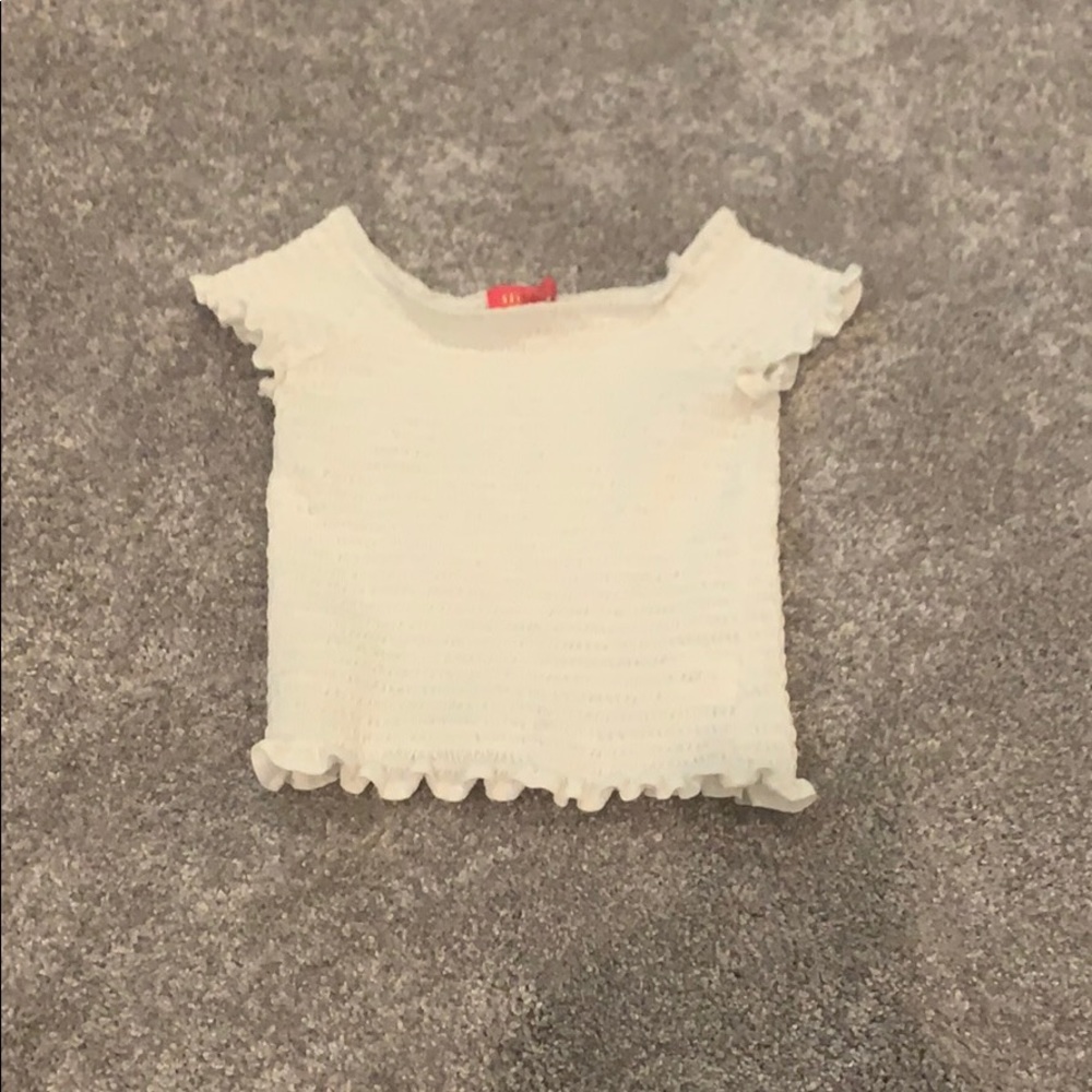 smocked white top